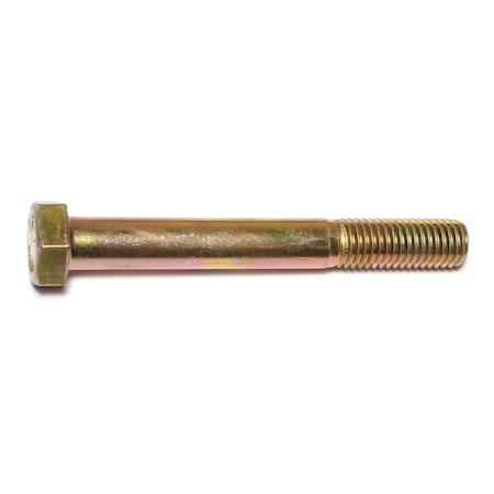 Midwest Fastener Grade 8, 5/8"-11 Hex Head Cap Screw, Zinc Yellow Steel, 5 in L, 10 PK 00758